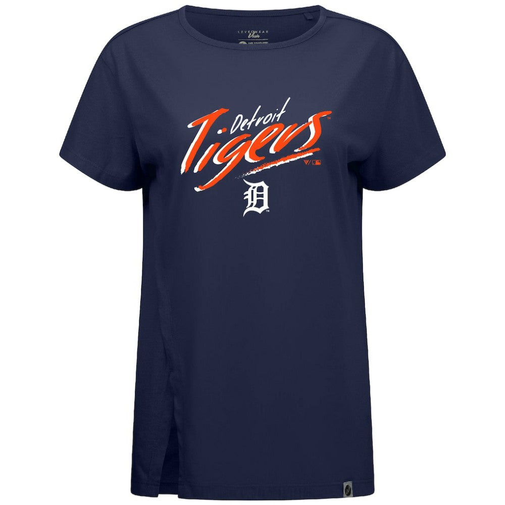 Detroit Tigers Levelwear Women's Influx Sizzle T-Shirt - Navy - MLB Discount