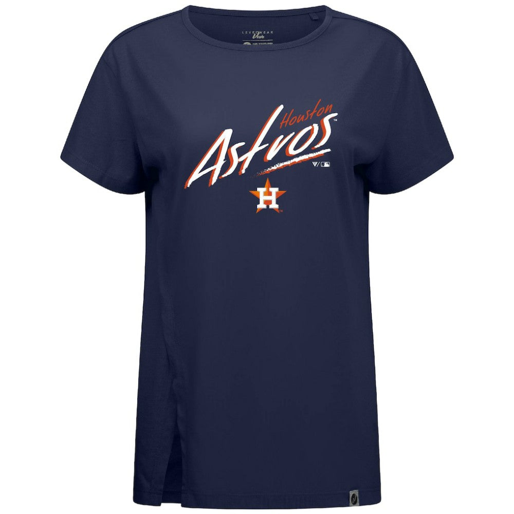 Houston Astros Levelwear Women's Influx Sizzle T-Shirt - Navy - MLB Lifestyle