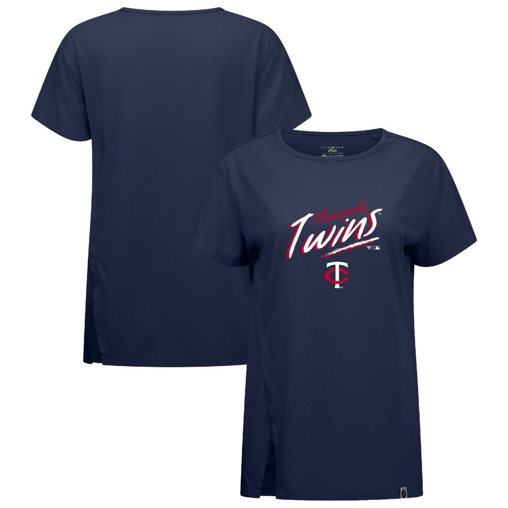 Minnesota Twins Levelwear Women's Influx Sizzle T-Shirt - Navy - MLB Lifestyle