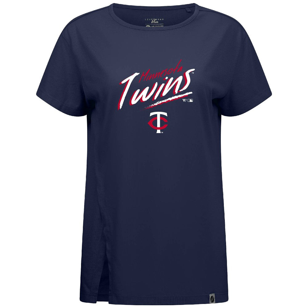 Minnesota Twins Levelwear Women's Influx Sizzle T-Shirt - Navy - MLB Lifestyle