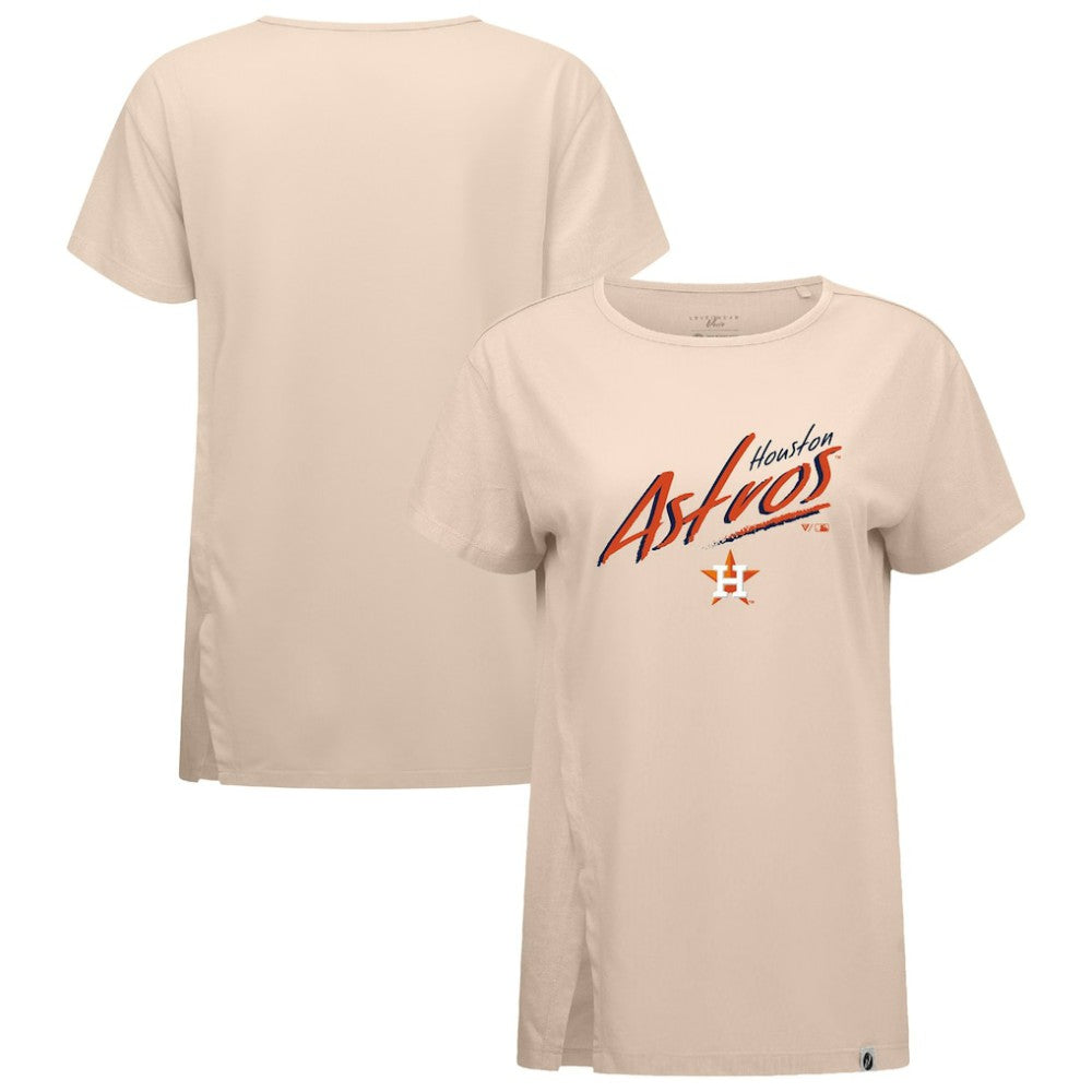 Houston Astros Levelwear Women's Influx Sizzle T-Shirt - Khaki - MLB Sale