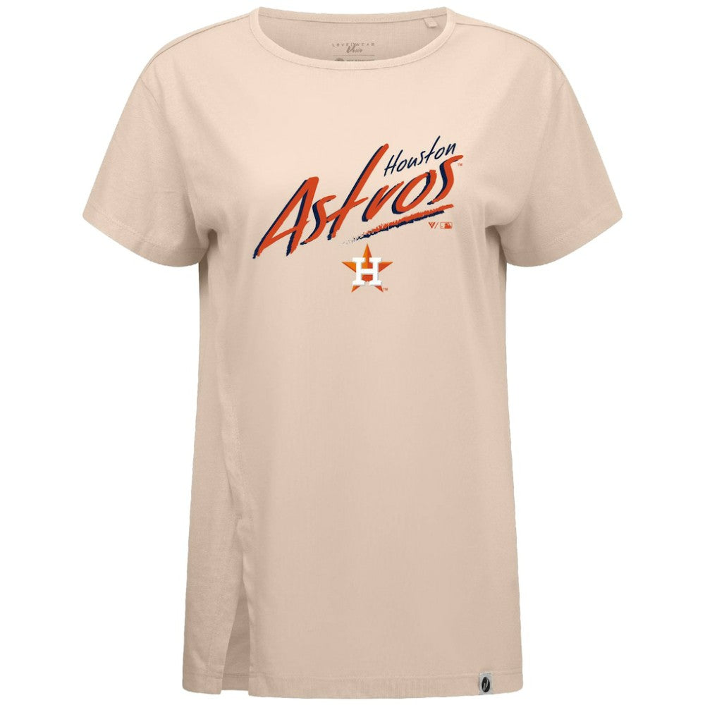 Houston Astros Levelwear Women's Influx Sizzle T-Shirt - Khaki - MLB Sale