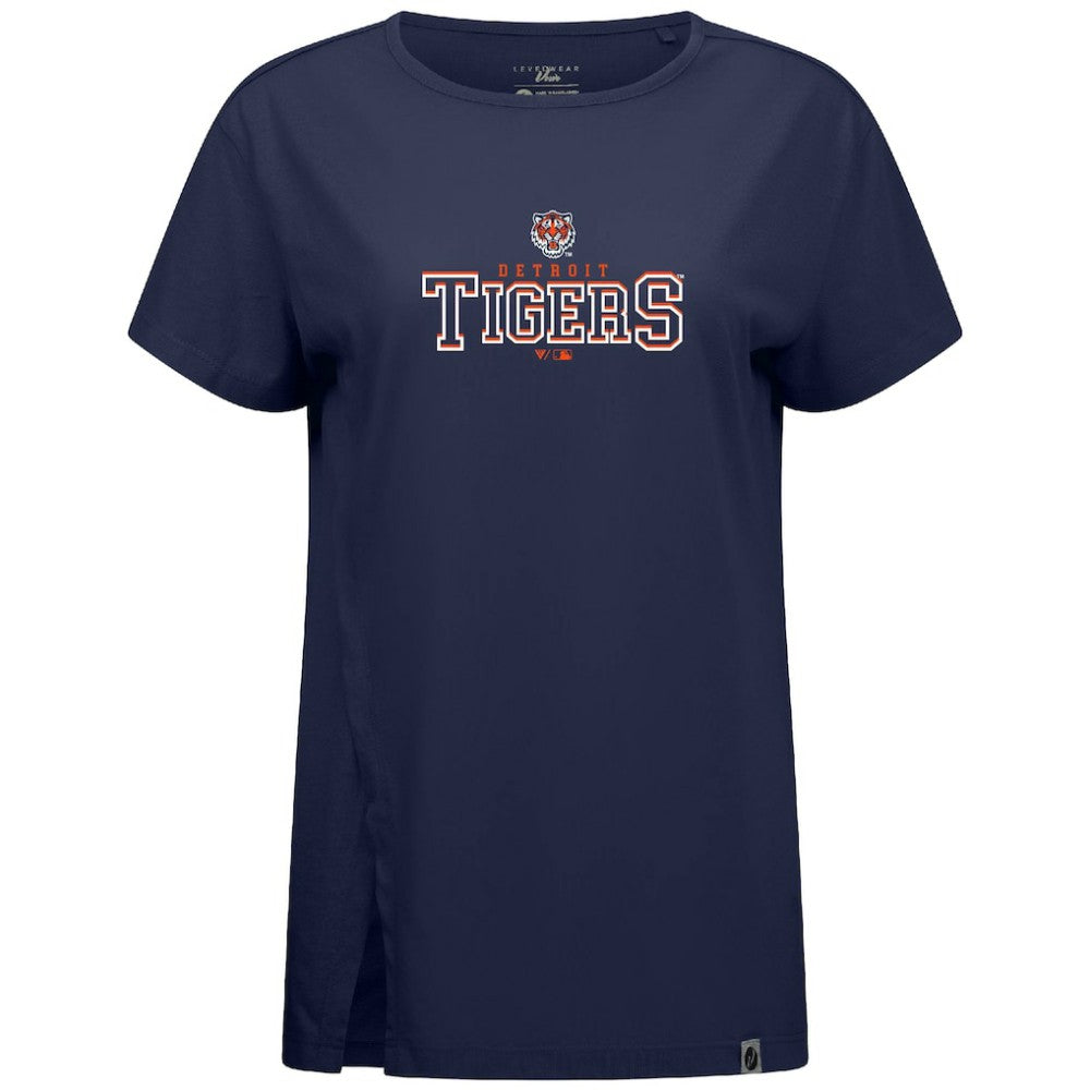Detroit Tigers Levelwear Women's Influx Journey T-Shirt - Navy - MLB on Sale