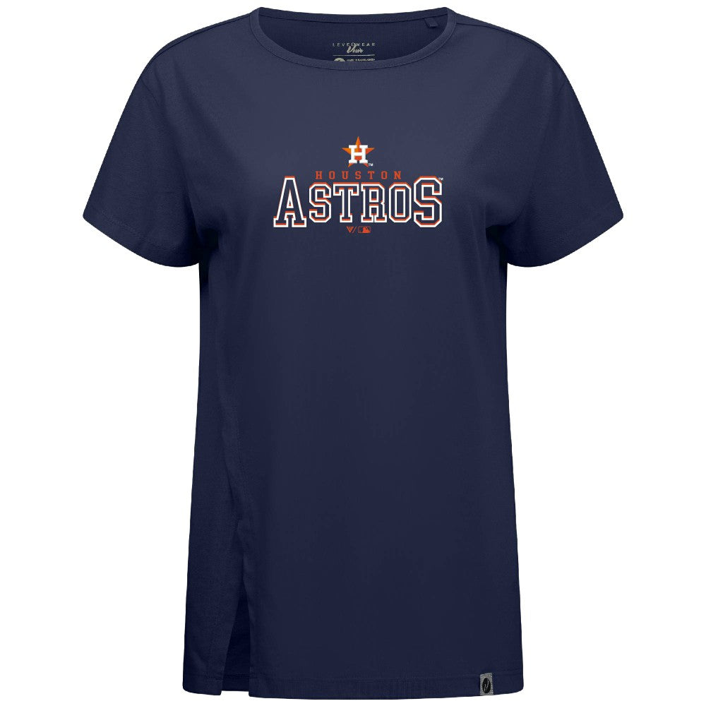 Houston Astros Levelwear Women's Influx Journey T-Shirt - Navy - MLB Discount