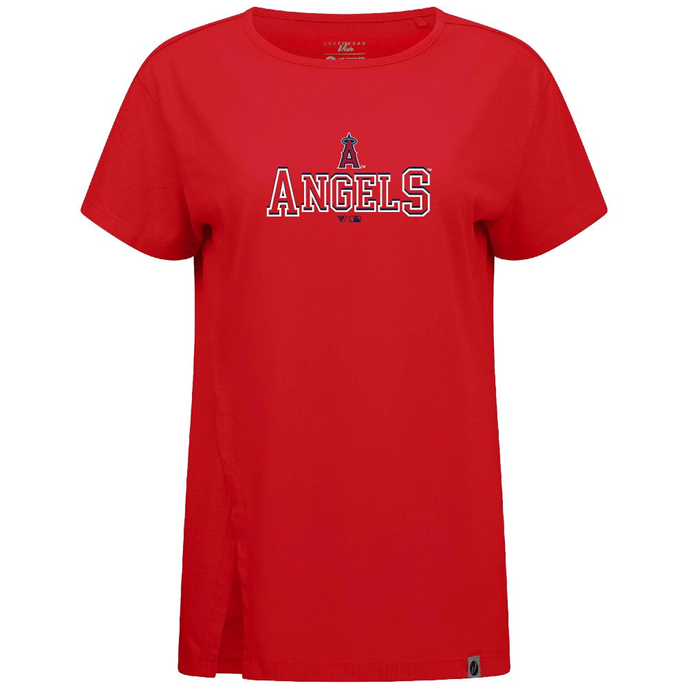 Los Angeles Angels Levelwear Women's Influx Journey T-Shirt - Red - MLB Discount