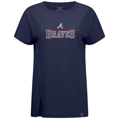 Atlanta Braves Levelwear Women's Influx Journey T-Shirt - Navy - MLB Discount