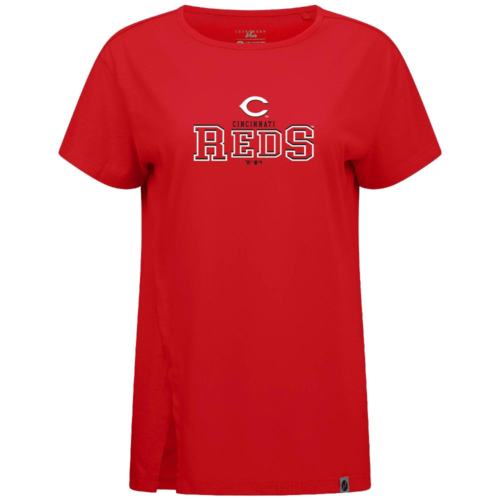 Cincinnati Reds Levelwear Women's Influx Journey T-Shirt - Red - MLB Discount