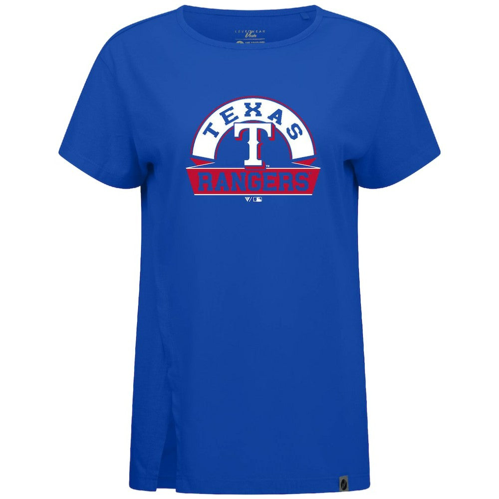 Texas Rangers Levelwear Women's Influx Banner Arch T-Shirt - Royal - MLB on Sale