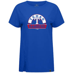 Texas Rangers Levelwear Women's Influx Banner Arch T-Shirt - Royal - MLB on Sale