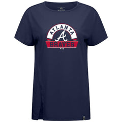 Atlanta Braves Levelwear Women's Influx Banner Arch T-Shirt - Navy - MLB on Sale