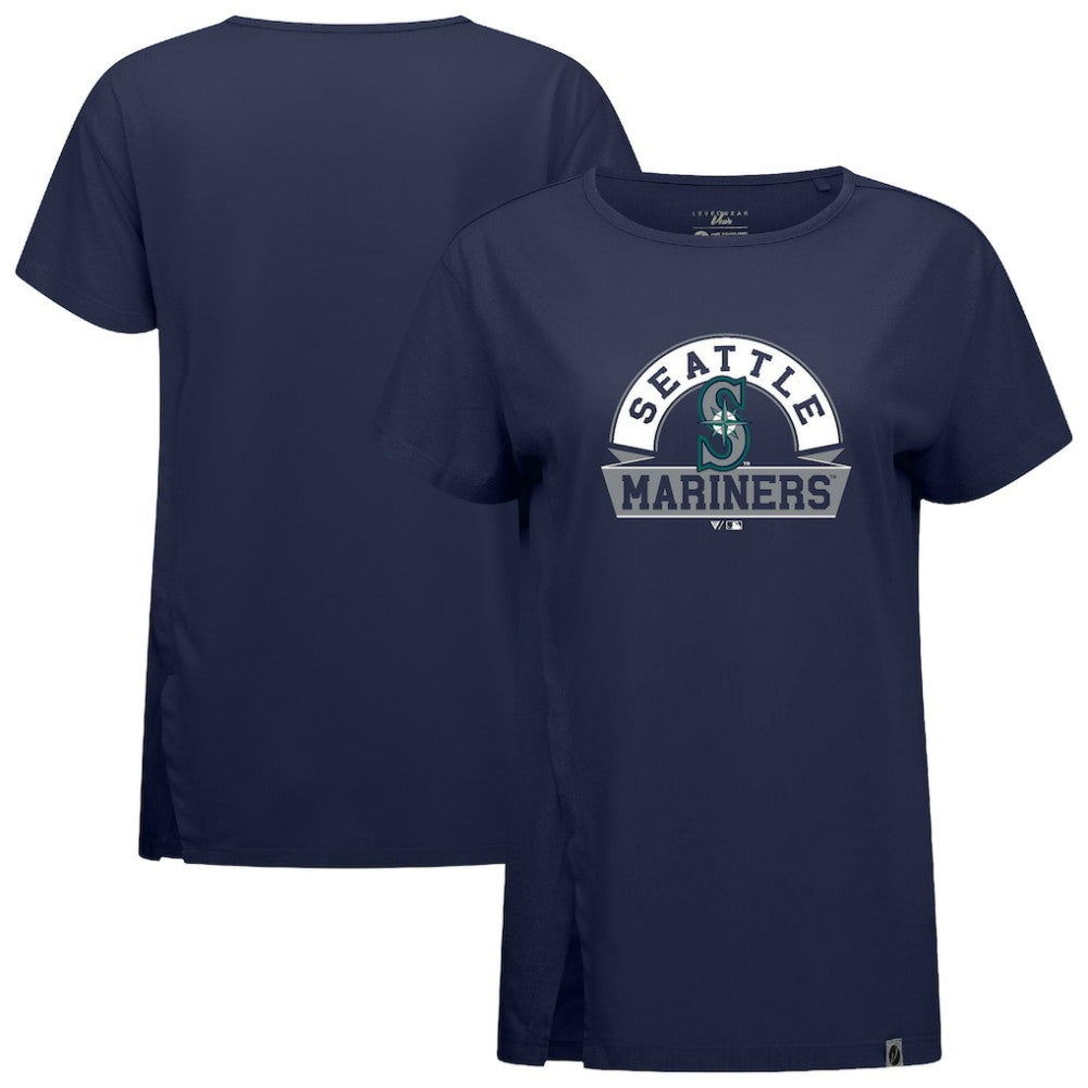Seattle Mariners Levelwear Women's Influx Banner Arch T-Shirt - Navy - MLB Sale