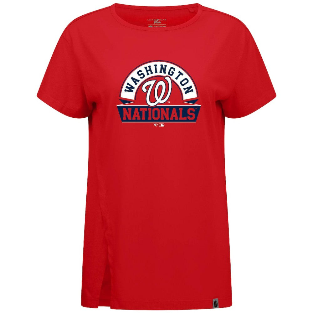 Washington Nationals Levelwear Women's Influx Banner Arch T-Shirt - Red - MLB Sale