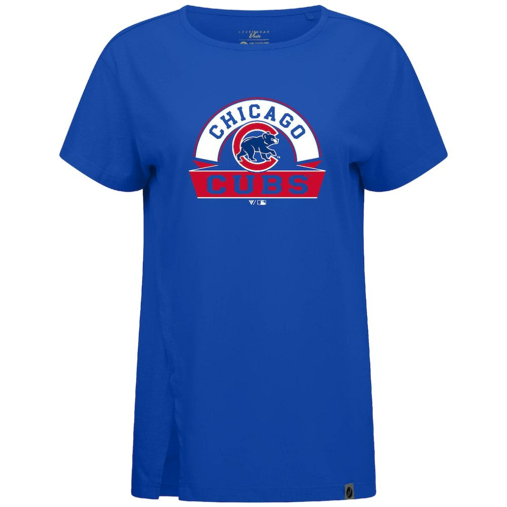 Chicago Cubs Levelwear Women's Influx Banner Arch T-Shirt - Royal - MLB Sale