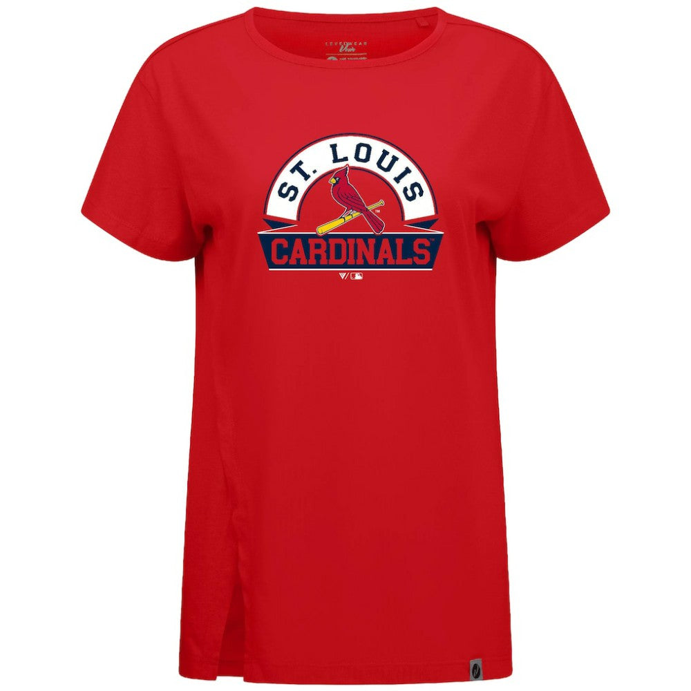 St. Louis Cardinals Levelwear Women's Influx Banner Arch T-Shirt - Red - MLB on Sale