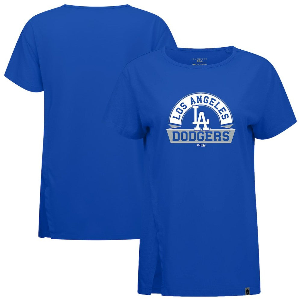 Los Angeles Dodgers Levelwear Women's Influx Banner Arch T-Shirt - Royal - MLB Discount
