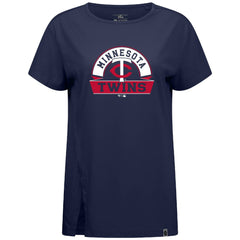 Minnesota Twins Levelwear Women's Influx Banner Arch T-Shirt - Navy - MLB Discount