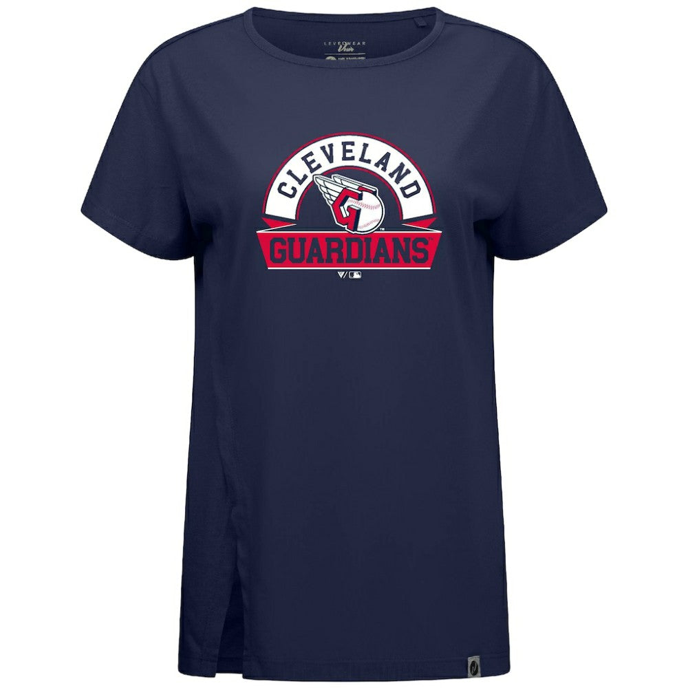 Cleveland Guardians Levelwear Women's Influx Banner Arch T-Shirt - Navy - MLB Online