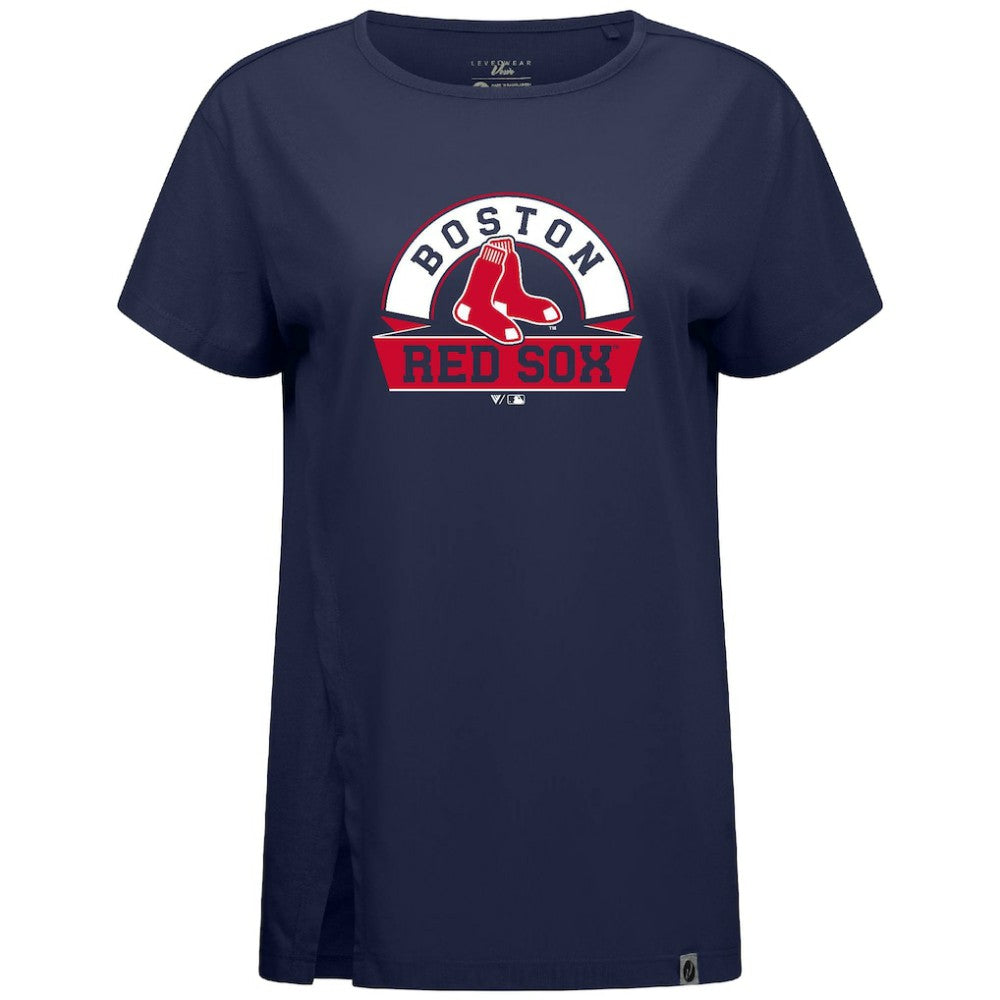 Boston Red Sox Levelwear Women's Influx Banner Arch T-Shirt - Navy - MLB Online