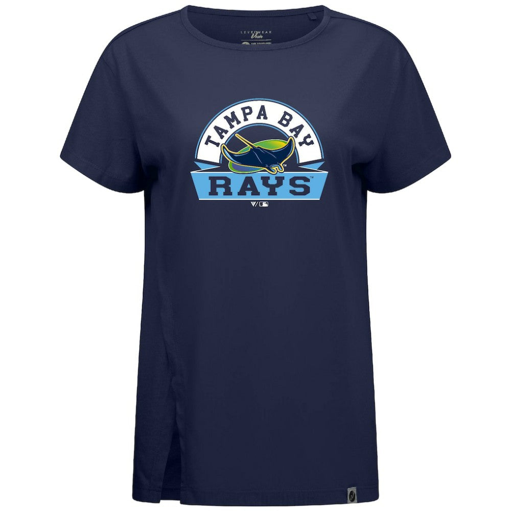 Tampa Bay Rays Levelwear Women's Influx Banner Arch T-Shirt - Navy - MLB Online