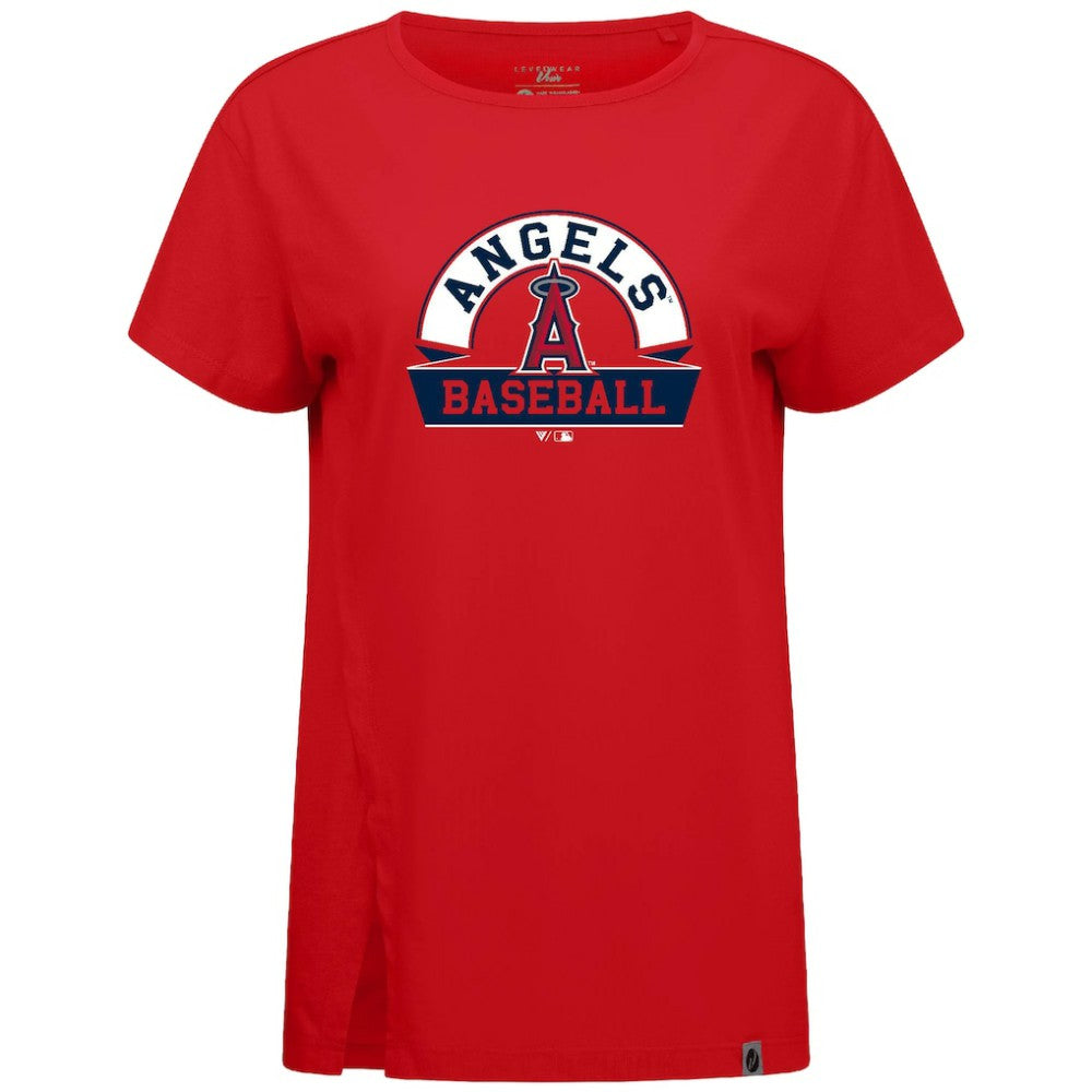 Los Angeles Angels Levelwear Women's Influx Banner Arch T-Shirt - Red - MLB Sale