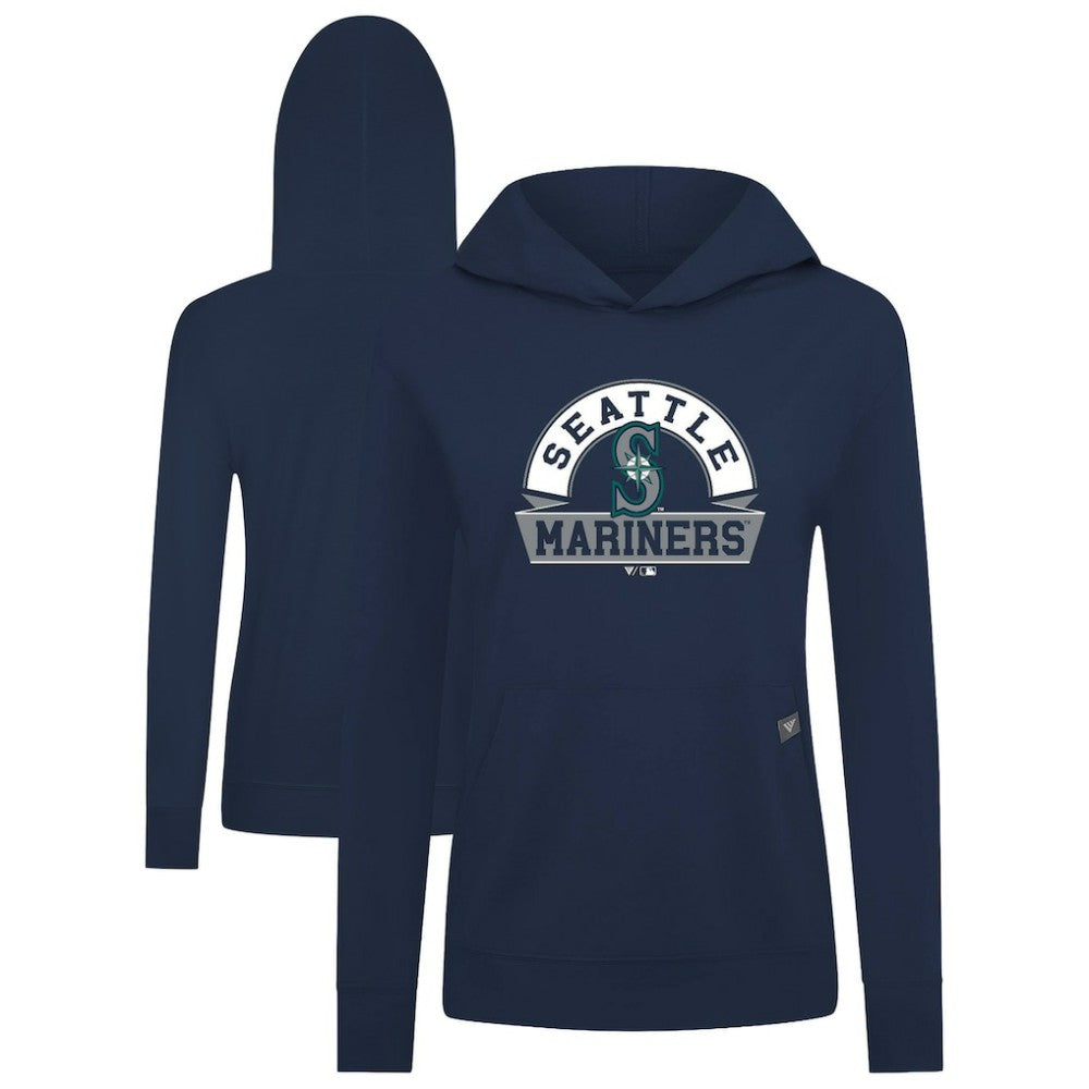 Seattle Mariners Levelwear Women's Relay Banner Arch Long Sleeve T-Shirt Hoodie - Navy - MLB Online