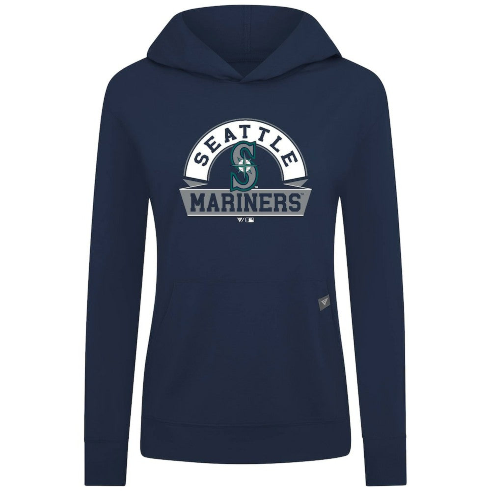 Seattle Mariners Levelwear Women's Relay Banner Arch Long Sleeve T-Shirt Hoodie - Navy - MLB Online