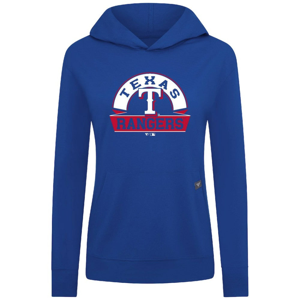 Texas Rangers Levelwear Women's Relay Banner Arch Long Sleeve T-Shirt Hoodie - Royal - MLB Online