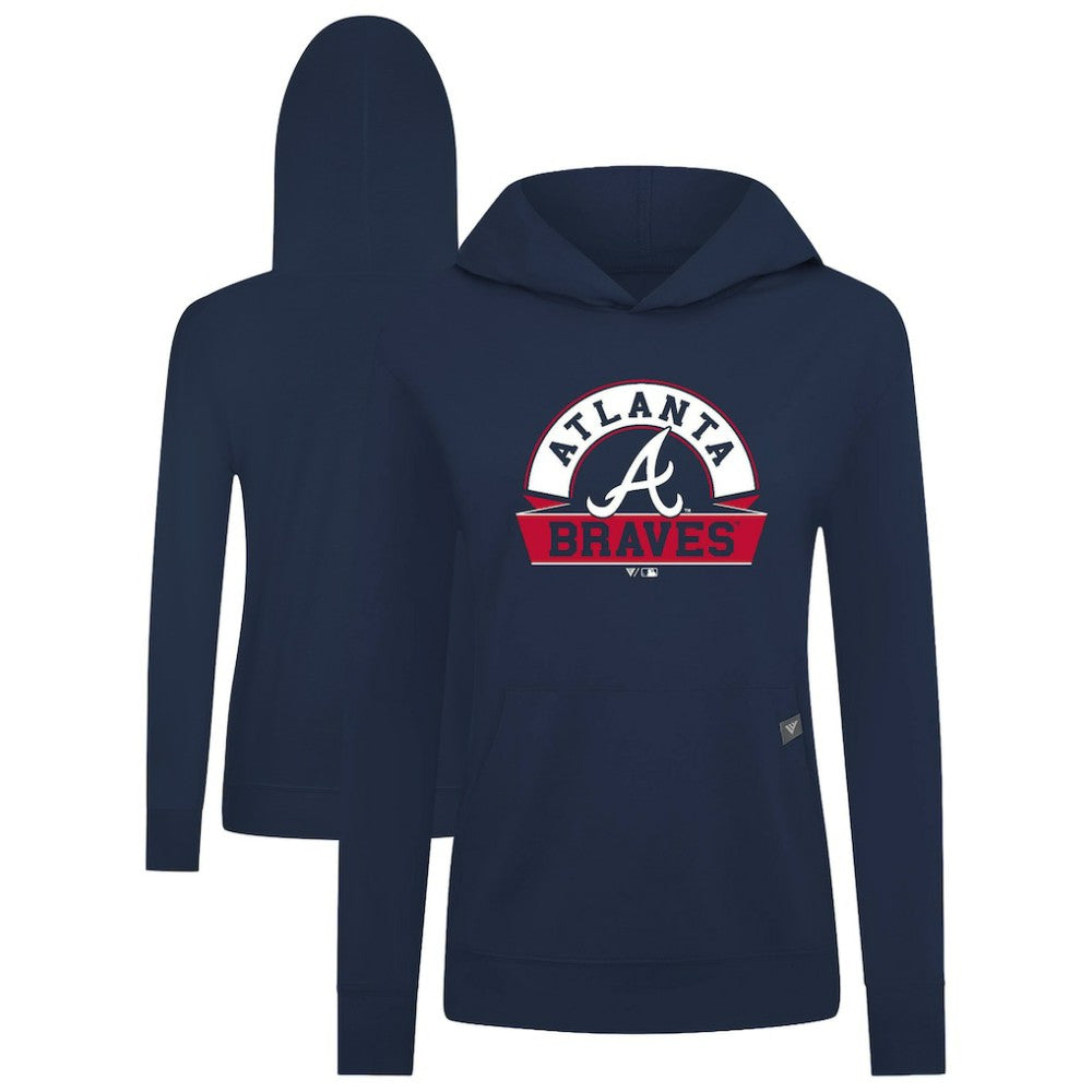 Atlanta Braves Levelwear Women's Relay Banner Arch Long Sleeve T-Shirt Hoodie - Navy - MLB Online