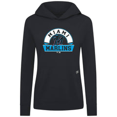 Miami Marlins Levelwear Women's Relay Banner Arch Long Sleeve T-Shirt Hoodie - Black - MLB Online
