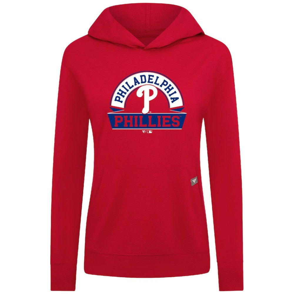 Philadelphia Phillies Levelwear Women's Relay Banner Arch Long Sleeve T-Shirt Hoodie - Red - MLB Online