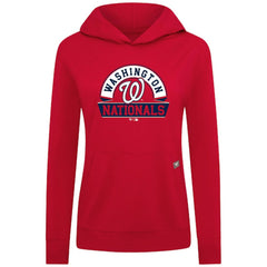 Washington Nationals Levelwear Women's Relay Banner Arch Long Sleeve T-Shirt Hoodie - Red - MLB on Sale