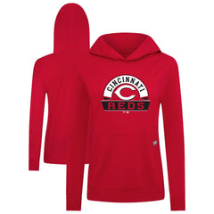 Cincinnati Reds Levelwear Women's Relay Banner Arch Long Sleeve T-Shirt Hoodie - Red - MLB Sale