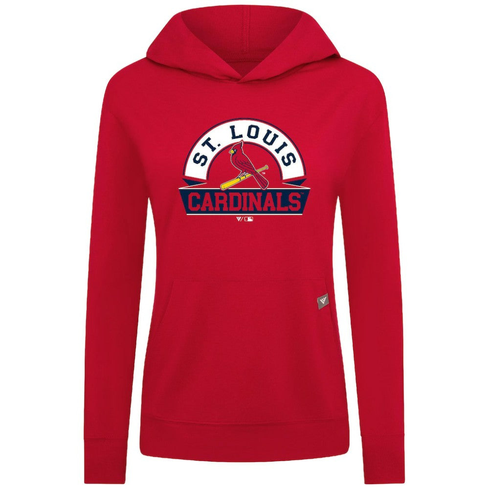 St. Louis Cardinals Levelwear Women's Relay Banner Arch Long Sleeve T-Shirt Hoodie - Red - MLB Lifestyle