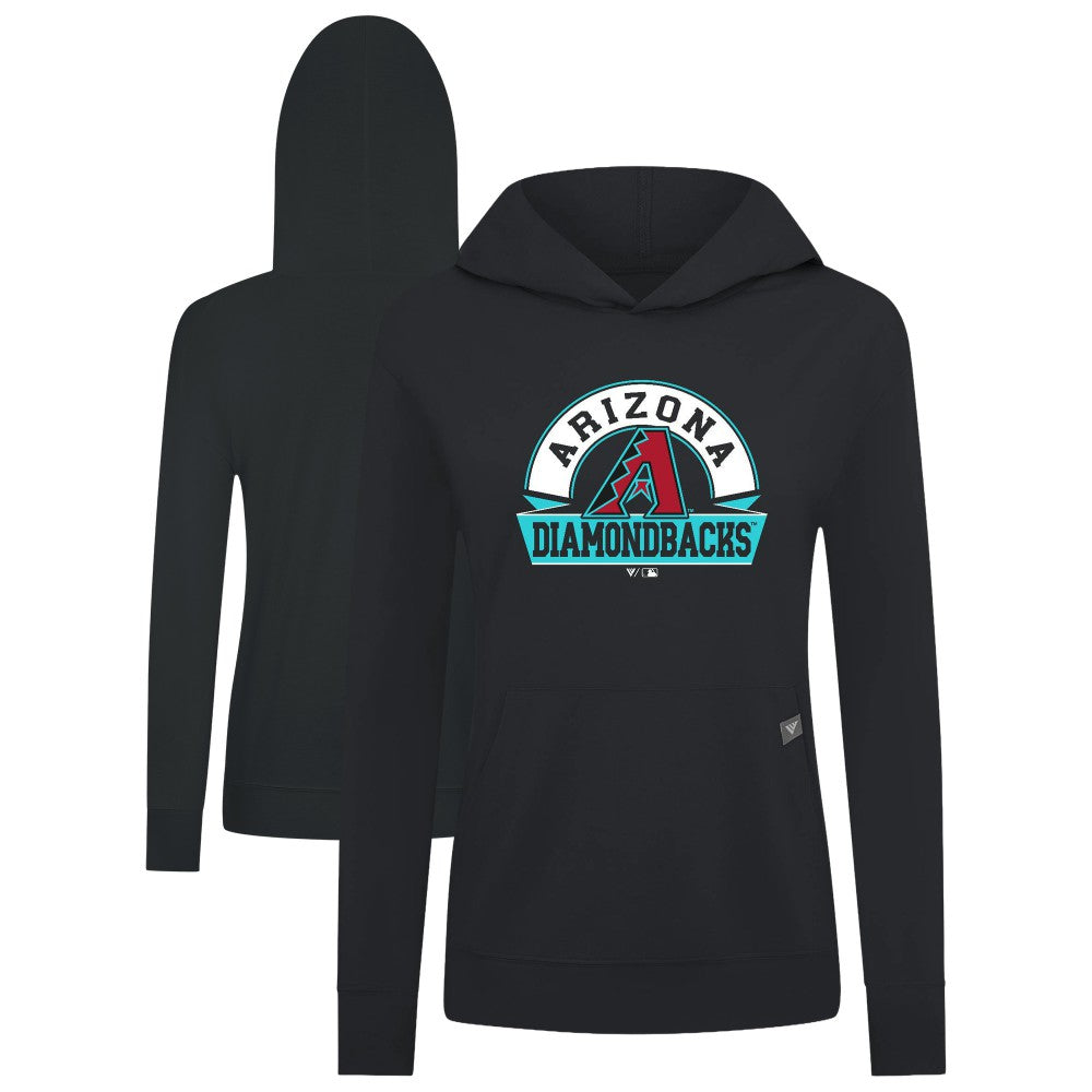 Arizona Diamondbacks Levelwear Women's Relay Banner Arch Long Sleeve T-Shirt Hoodie - Black - MLB Sale