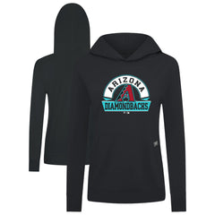 Arizona Diamondbacks Levelwear Women's Relay Banner Arch Long Sleeve T-Shirt Hoodie - Black - MLB Sale