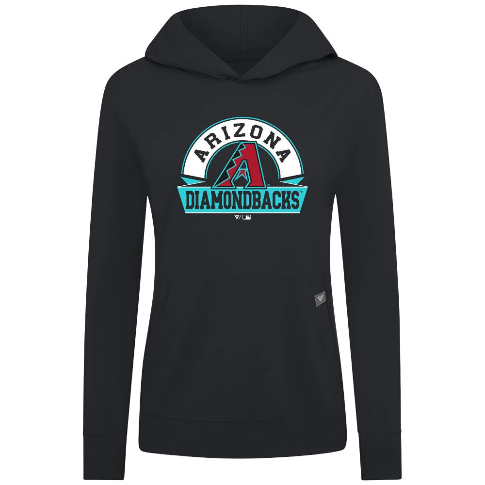 Arizona Diamondbacks Levelwear Women's Relay Banner Arch Long Sleeve T-Shirt Hoodie - Black - MLB Sale