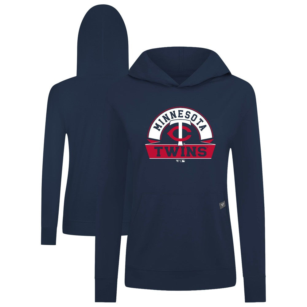 Minnesota Twins Levelwear Women's Relay Banner Arch Long Sleeve T-Shirt Hoodie - Navy - MLB Sale