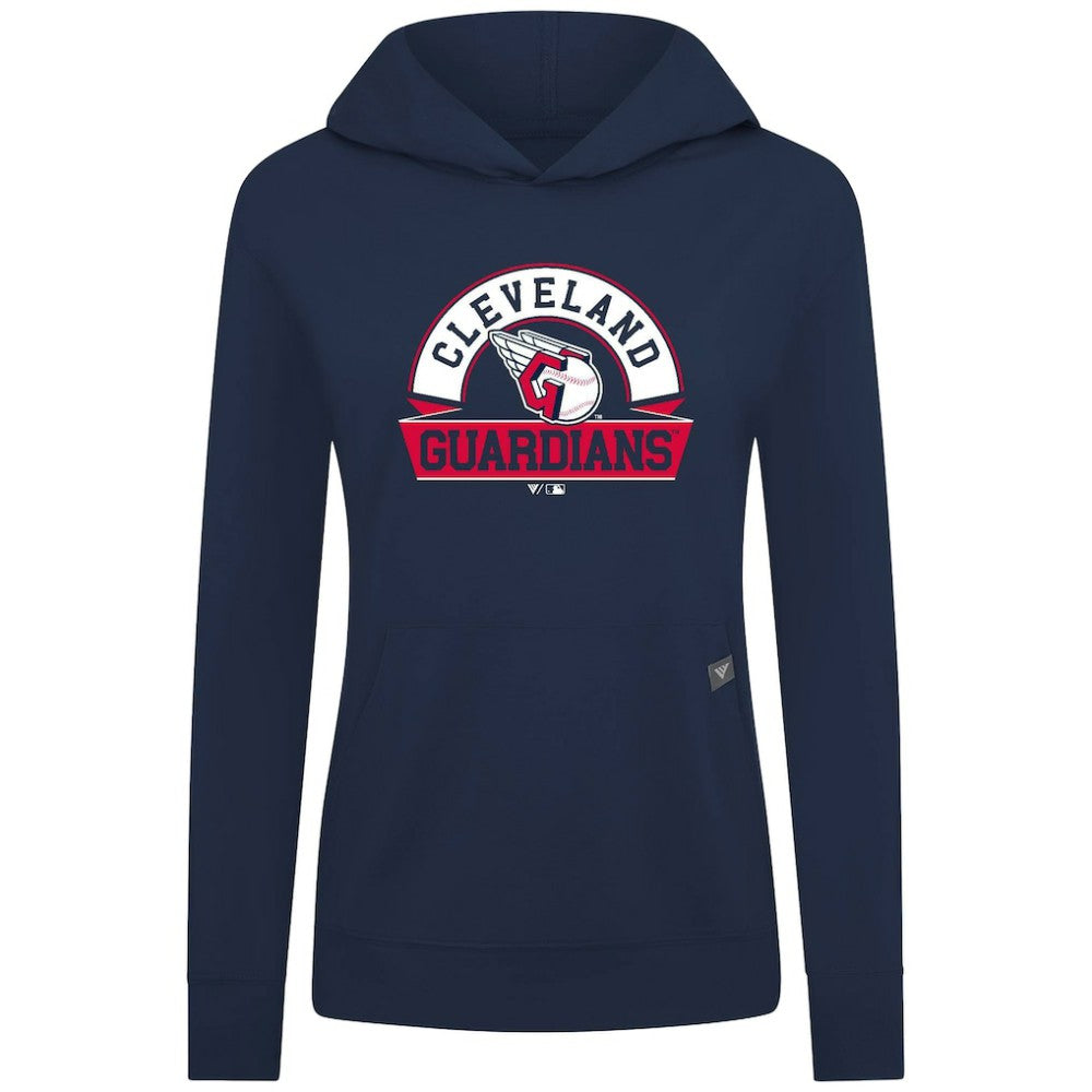 Cleveland Guardians Levelwear Women's Relay Banner Arch Long Sleeve T-Shirt Hoodie - Navy - MLB on Sale