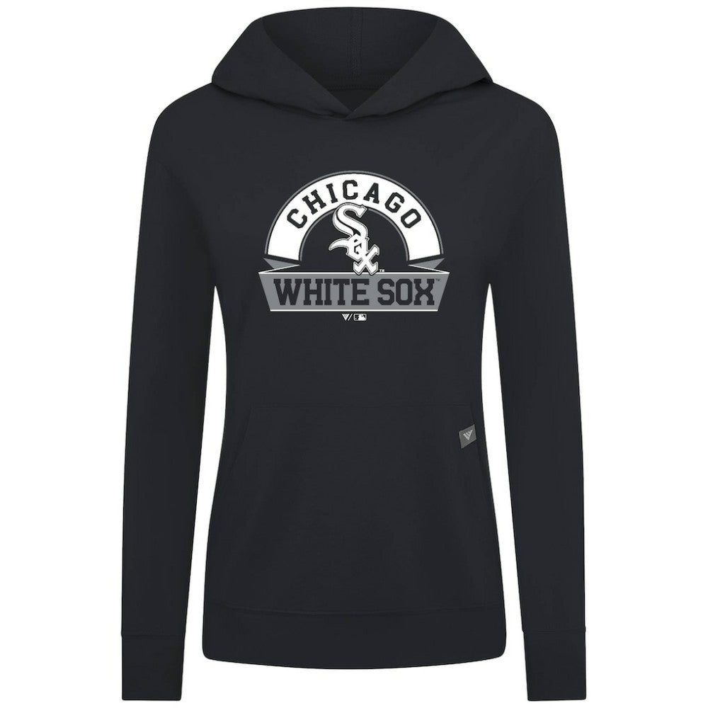 Chicago White Sox Levelwear Women's Relay Banner Arch Long Sleeve T-Shirt Hoodie - Black - MLB Discount