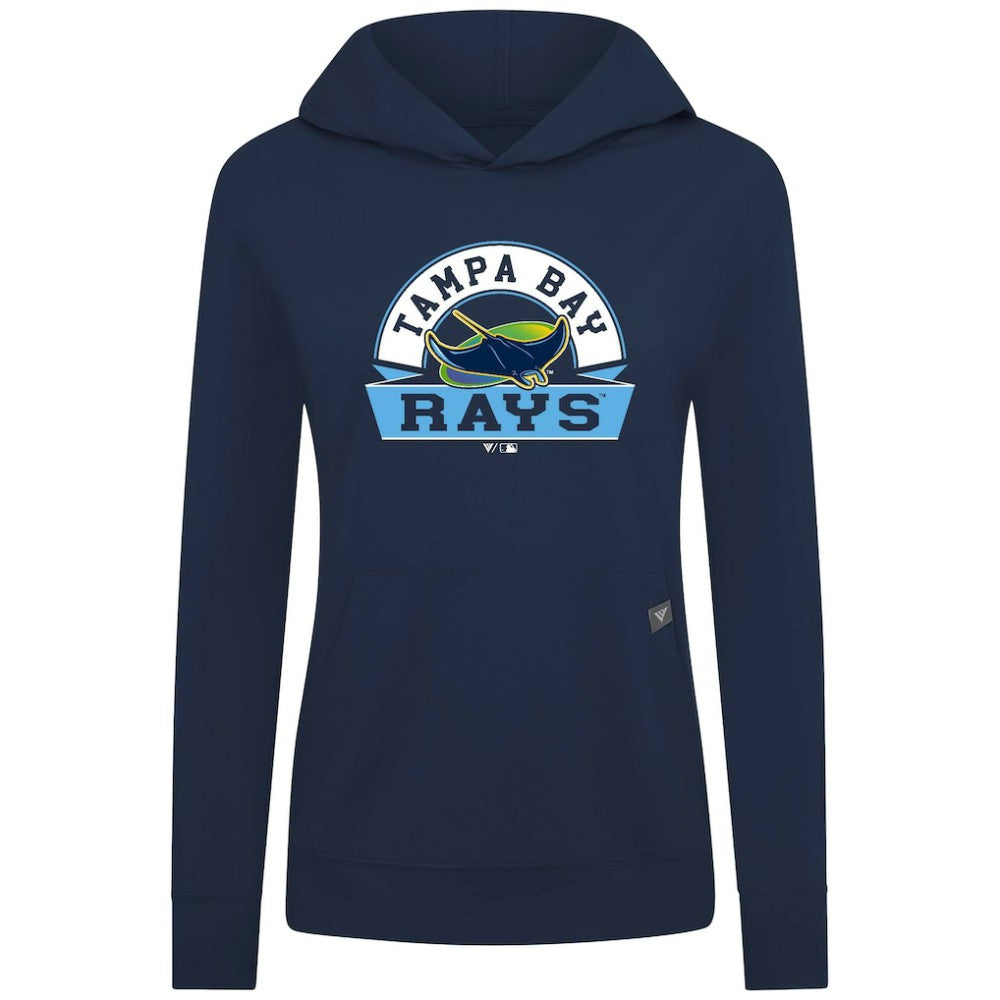 Tampa Bay Rays Levelwear Women's Relay Banner Arch Long Sleeve T-Shirt Hoodie - Navy - MLB on Sale