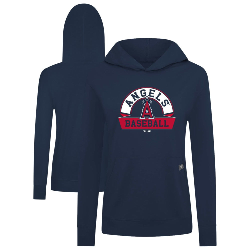 Los Angeles Angels Levelwear Women's Relay Banner Arch Long Sleeve T-Shirt Hoodie - Navy - MLB on Sale