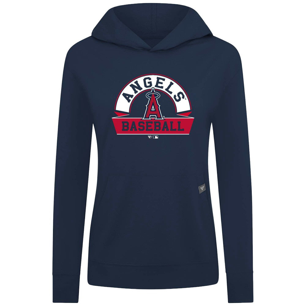 Los Angeles Angels Levelwear Women's Relay Banner Arch Long Sleeve T-Shirt Hoodie - Navy - MLB on Sale