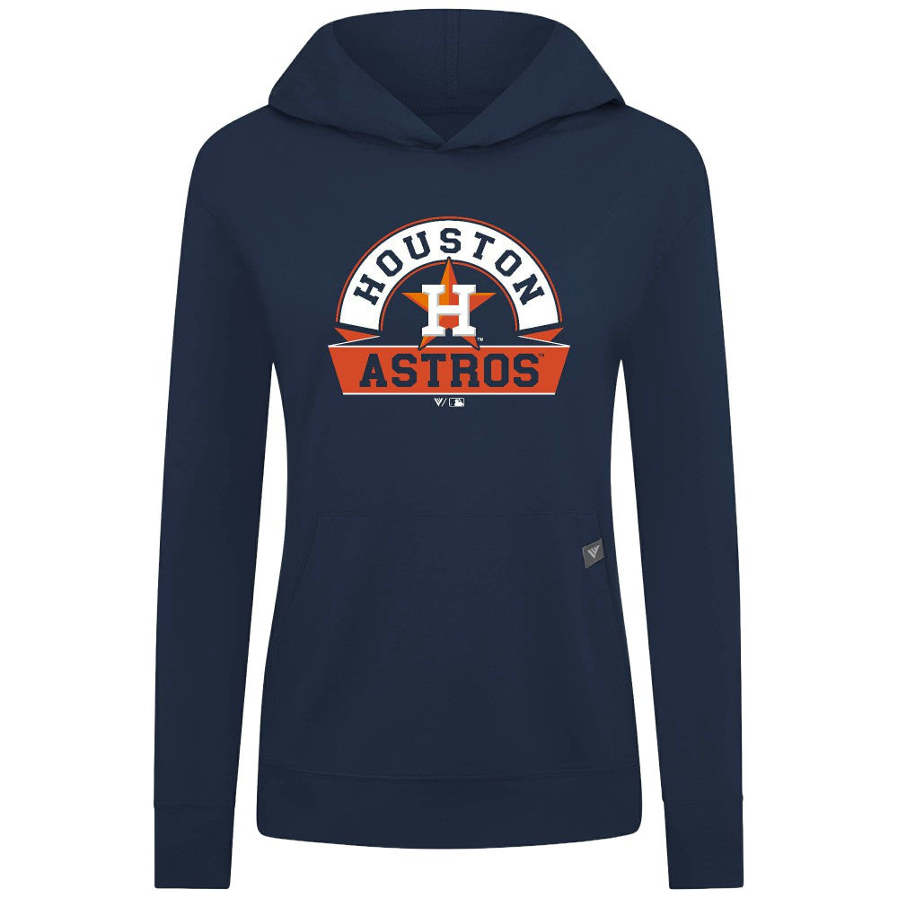 Houston Astros Levelwear Women's Relay Banner Arch Long Sleeve T-Shirt Hoodie - Navy - MLB Discount