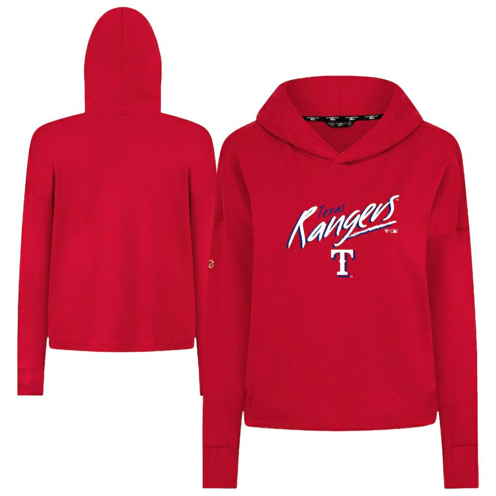 Texas Rangers Levelwear Women's Sweet Sizzle Tri-Blend Hoodie - Red - MLB Discount