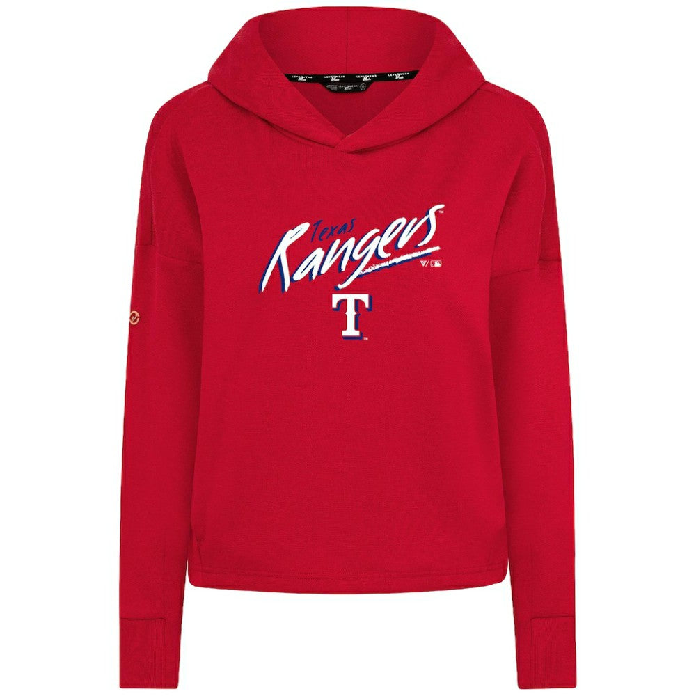 Texas Rangers Levelwear Women's Sweet Sizzle Tri-Blend Hoodie - Red - MLB Discount