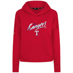 Texas Rangers Levelwear Women's Sweet Sizzle Tri-Blend Hoodie - Red - MLB Discount
