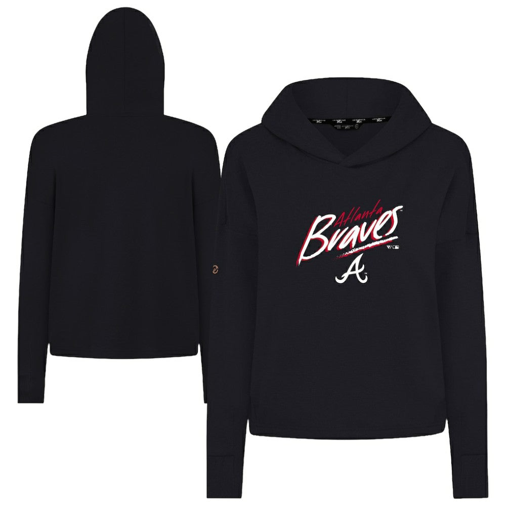 Atlanta Braves Levelwear Women's Sweet Sizzle Tri-Blend Hoodie - Black - MLB Sale