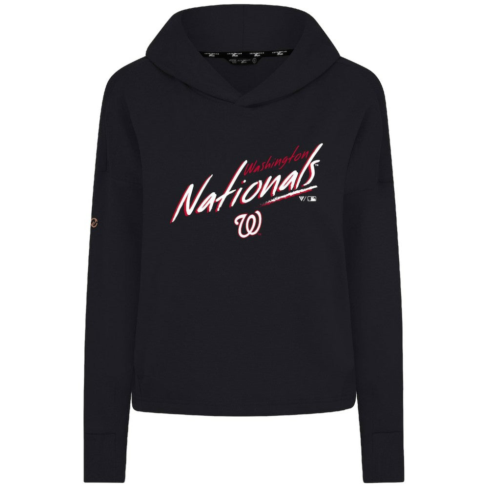 Washington Nationals Levelwear Women's Sweet Sizzle Tri-Blend Hoodie - Black - MLB Discount