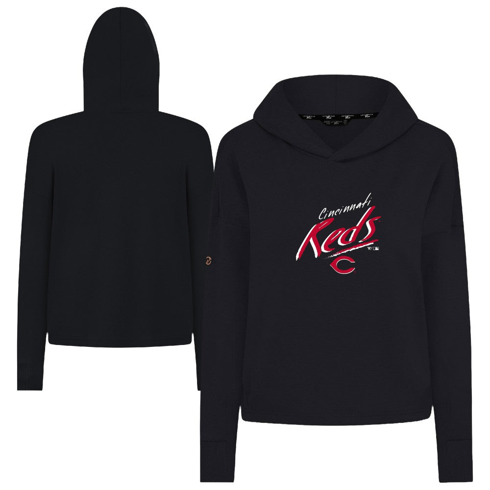 Cincinnati Reds Levelwear Women's Sweet Sizzle Tri-Blend Hoodie - Black - MLB Online
