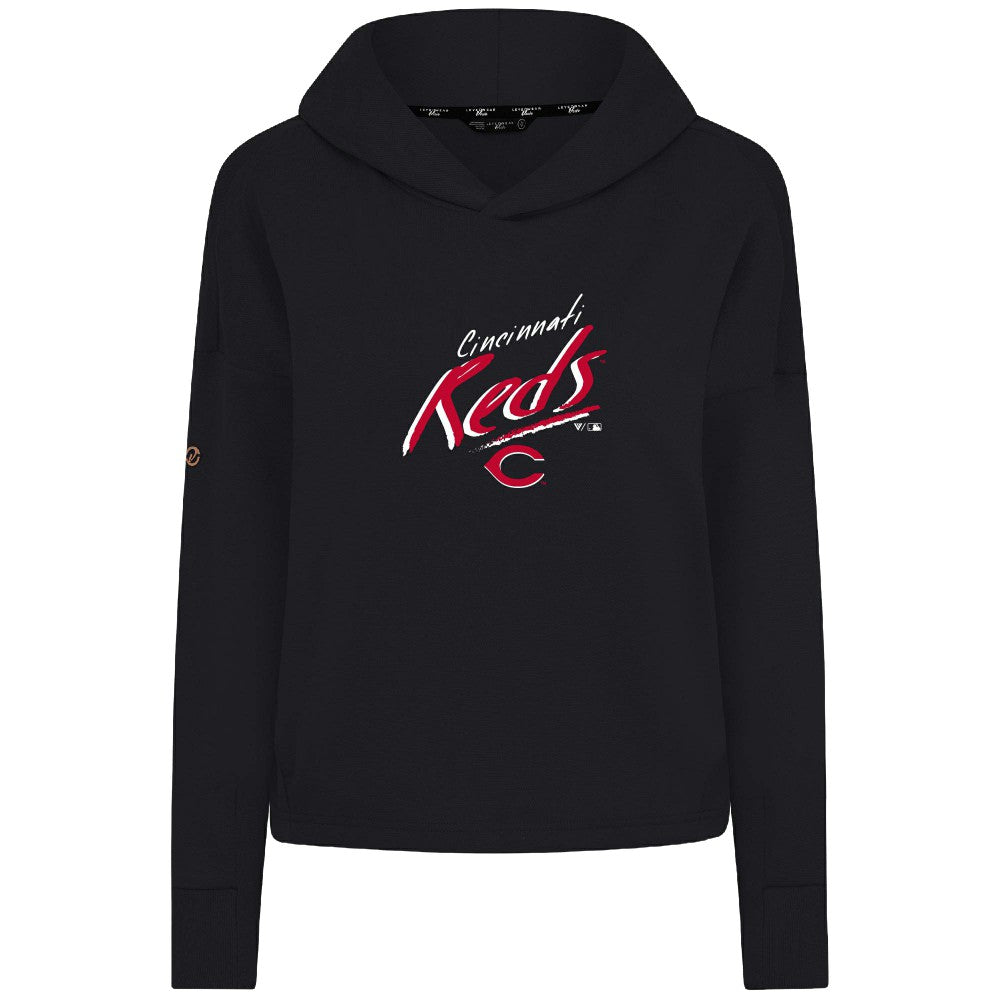 Cincinnati Reds Levelwear Women's Sweet Sizzle Tri-Blend Hoodie - Black - MLB Online